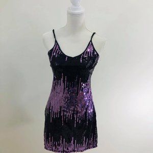 Dots Woman's Size S Dress Purple Sequin Glittery